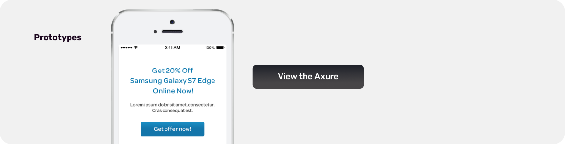 Final implementation of MyAT&T geolocation-based advertising feature showing targeted promotional notifications and ad serving interface across iOS and Android platforms