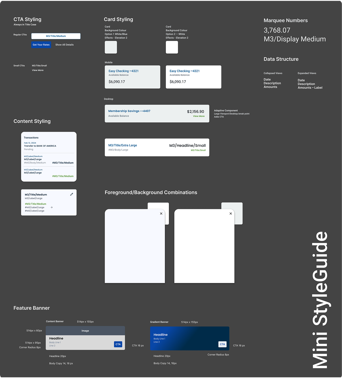 banking app deliverables documentation style guide visual concepts implementation guidelines team references